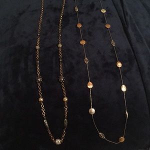 Two Long Necklaces: Gold and Silver